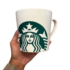 Starbucks Coffee Mug Cup Large White with Classic Green Mermaid
Logo 17oz
